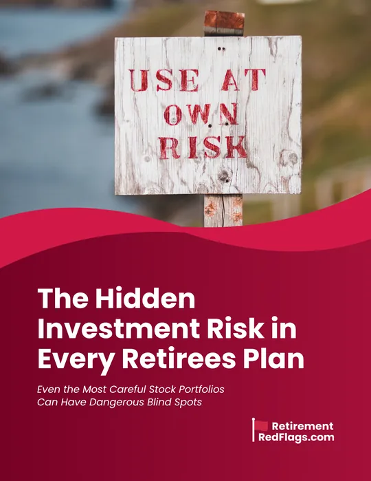 Cover of the guide The Hidden Investment Risk in Every Retirees Plan, showing a sign that reads Use at Own Risk.