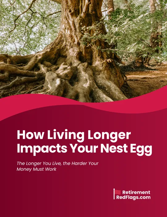 Cover of the guide How Living Longer Impacts Your Nest Egg, showing the roots of an old tree.